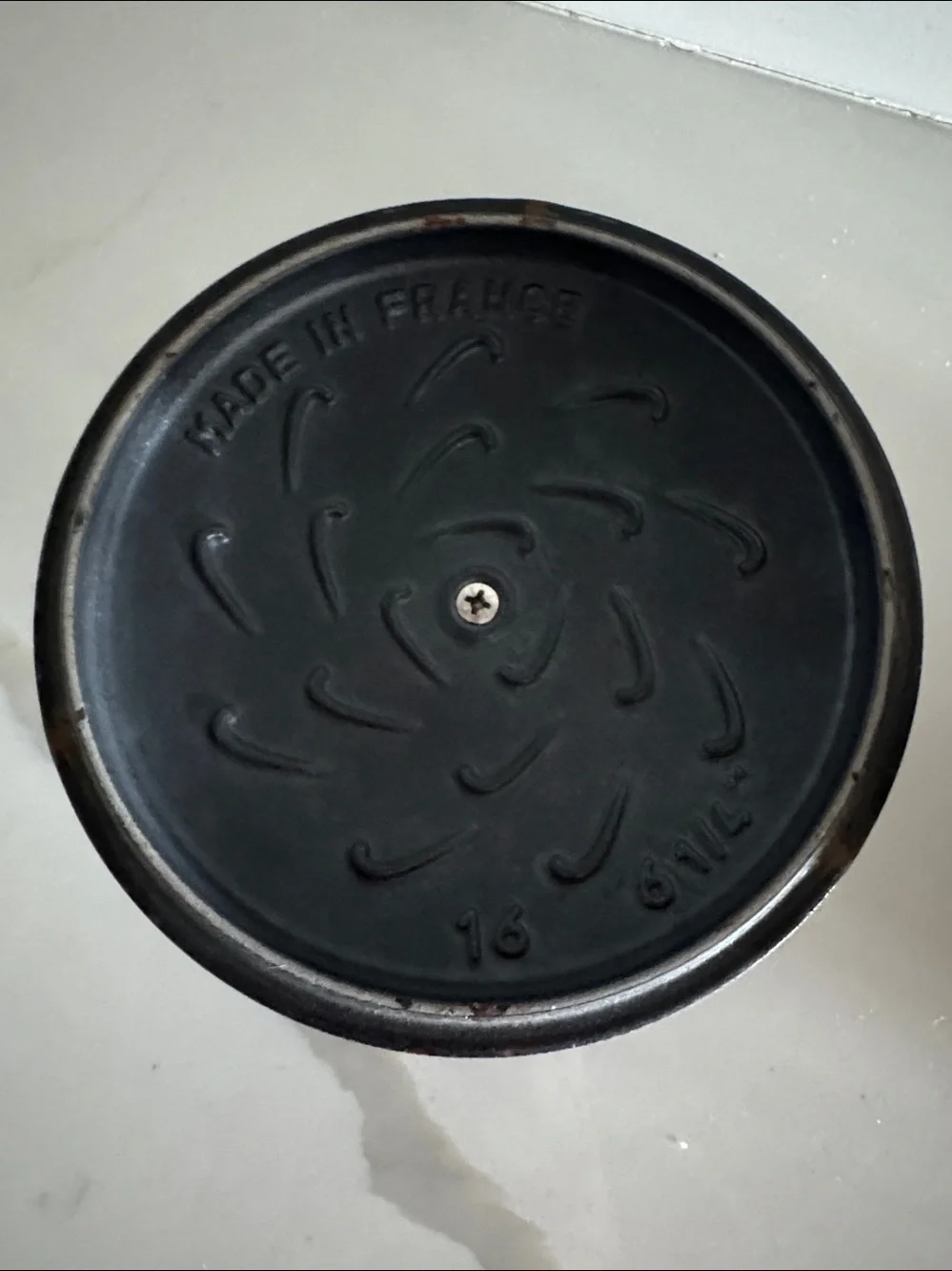 Staub Navy Blue Cast Iron Petite French Oven with Brass Knob